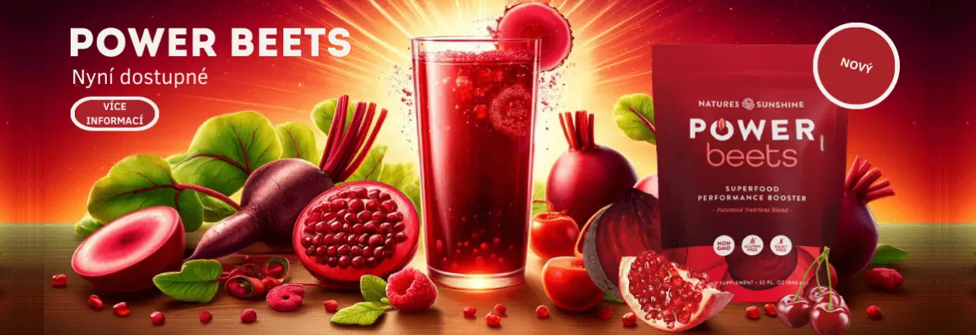 SILNÁ ČERVENÁ ŘEPA - POWER BEETS Nature's Sunshine® USA - Patentovaná kombinace vitamínů, bylinek a zeleniny